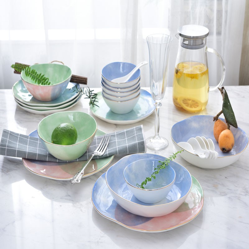 【coda】北欧印象餐具28件套陶瓷餐具菜盘子碗筷组合餐盘碗d1903