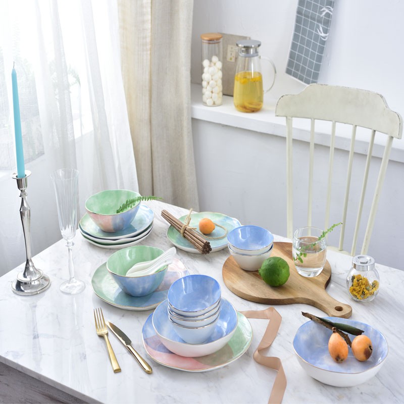 【coda】北欧印象餐具28件套陶瓷餐具菜盘子碗筷组合餐盘碗d1903